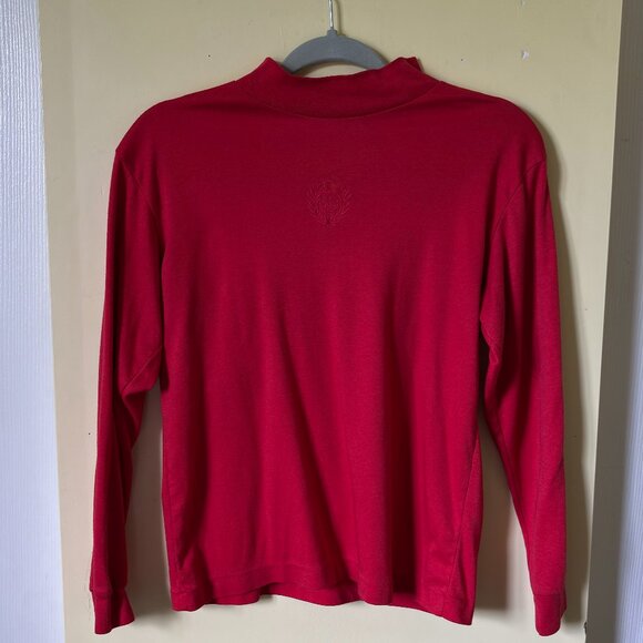 Vintage Blair Red Embroidered Mock Neck Long Sleeve - Picture 2 of 6